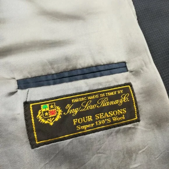Jack Victor x Loro Piana Suit 44R Super 130s Wool Gingham